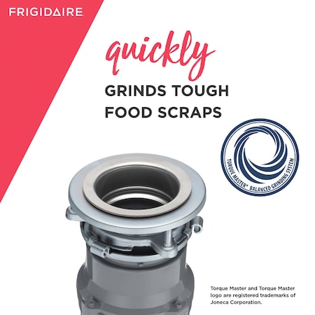 Frigidaire 1/3HP Stainless Steel Corded Garbage Disposal with Quiet Operation and Corrosion Resistance FF03DISPC1